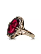 Anneau Vintage Rubis Or rose 14 carats vintage d'origine vrc082r